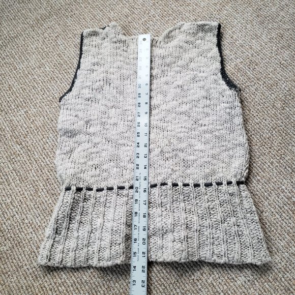 VINTAGE 80's Wool Sweater Vest Women's Small Gray - Picture 7 of 9